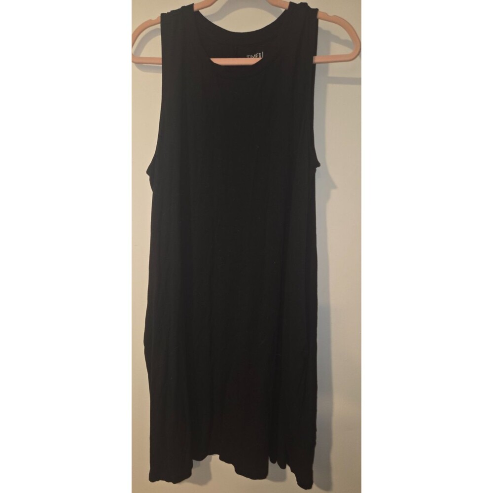 Time And Tru Womens Sz XXL Black Sleeveless Swing Trapeze Dress Casual Lounge
